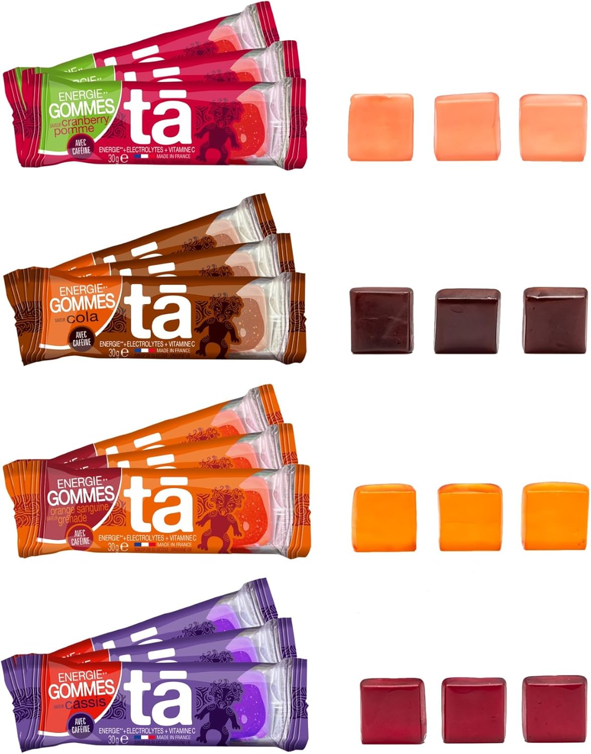 ⚡ TA Energy – Gommes Énergétiques Sport Pack de 3 gommes x12