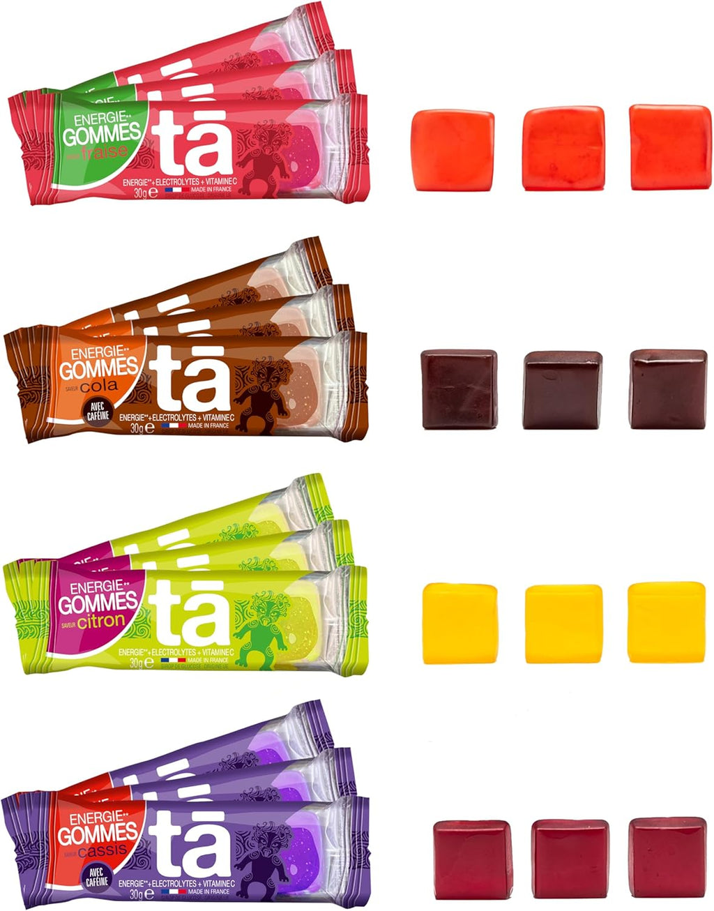 ⚡ TA Energy – Gommes Énergétiques Sport Pack de 3 gommes x12