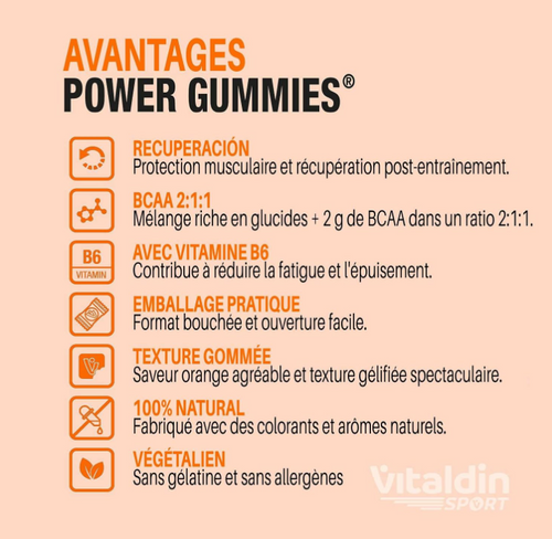 VITALDIN SPORT Power Gummies BCAA - Récupération Musculaire - 30 gommes
